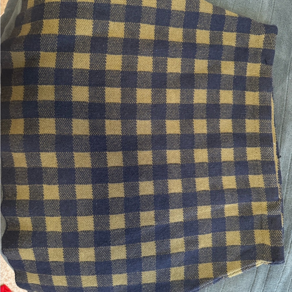 Plaid Mini Skirt - Blue and Tan